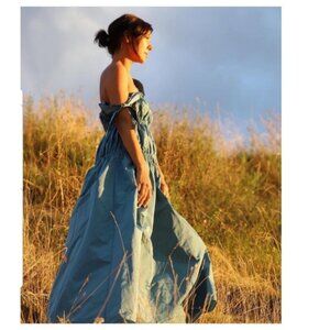 New Zara Taffeta Midi Maxi Dress Tiered Tie Straps Ruffle Romantic Wedding Guest